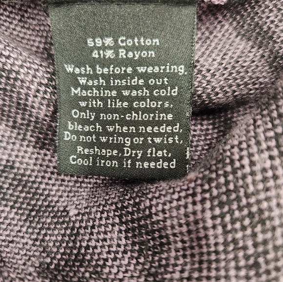 Rock‎ & Republic Pullover Keyhole Sweater Womens L Purple Black Tiger Stripe - Picture 5 of 5